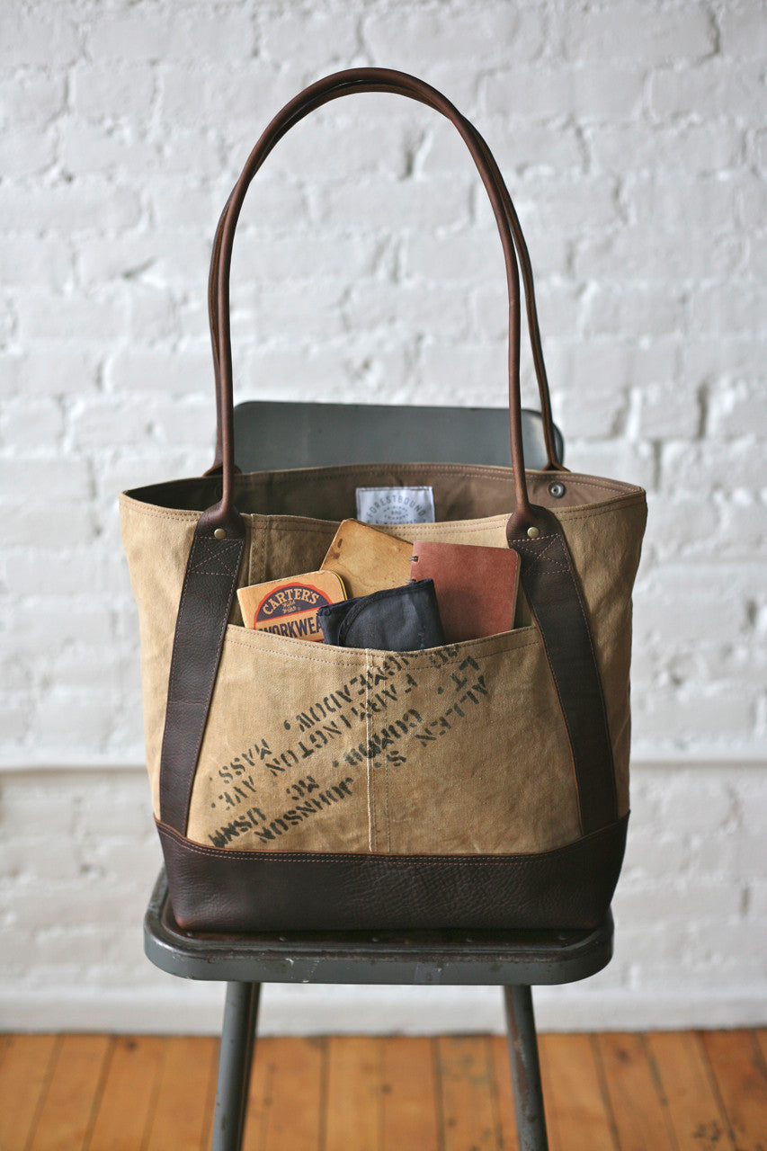 WWII era Military Canvas & Leather Carryall