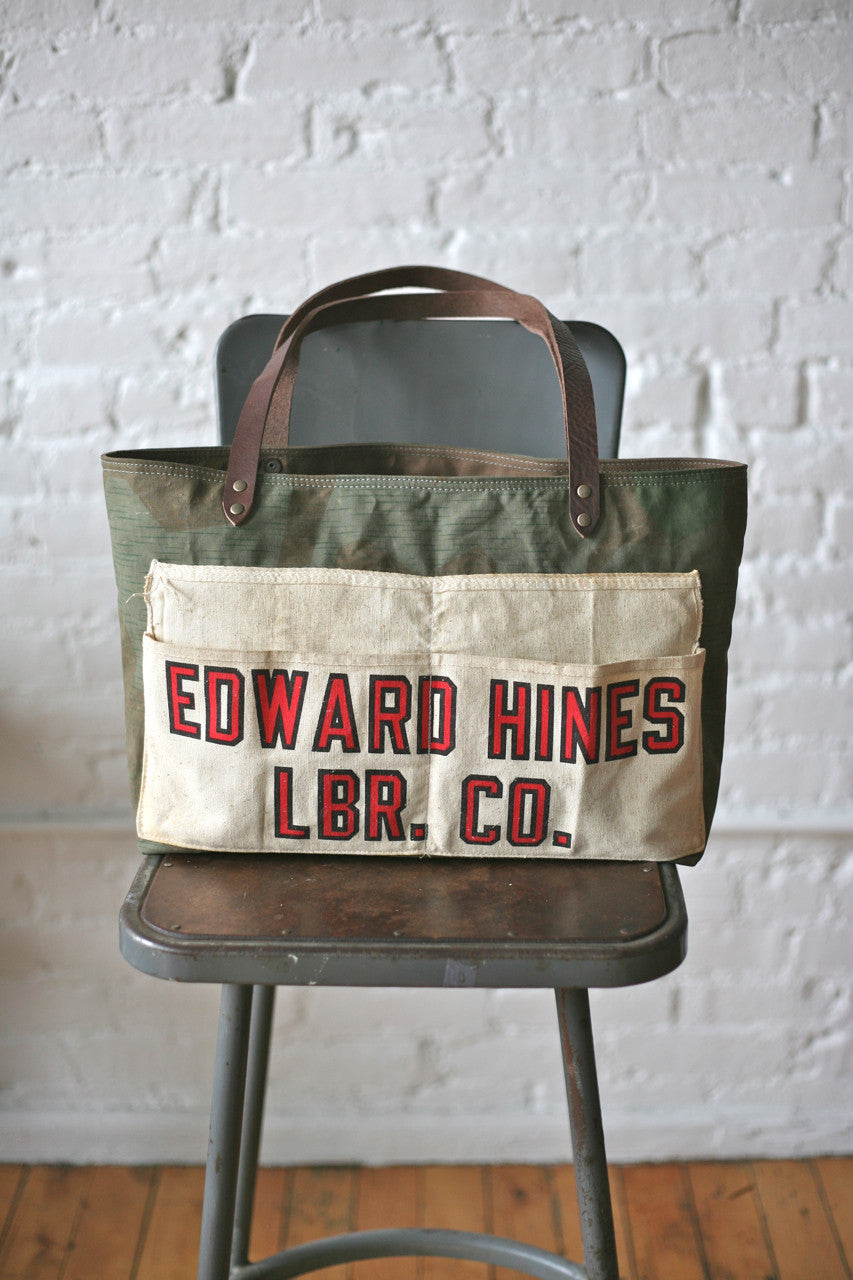 WWII era Camo & Work Apron Tote Bag