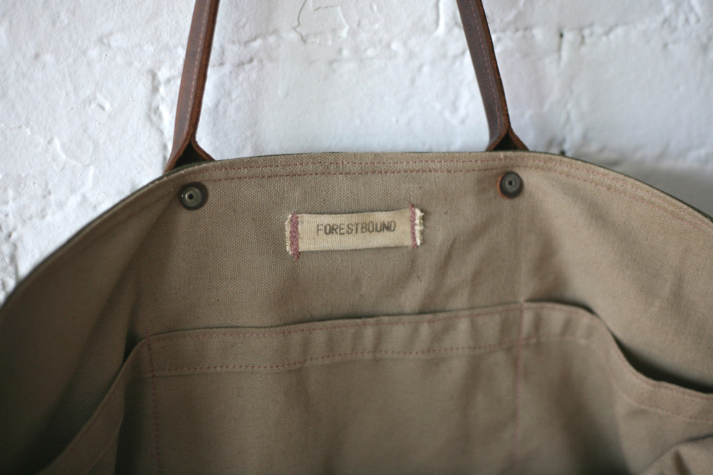 WWII era Canvas & Leather Carryall - SOLD
