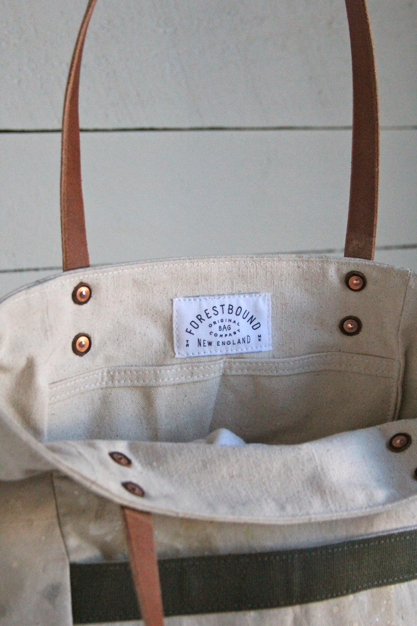 1960's era Painter's Drop Cloth Pocket Tote Bag