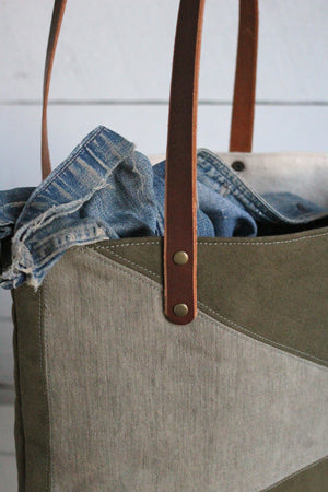 WWII era Canvas Sunburst Tote Bag