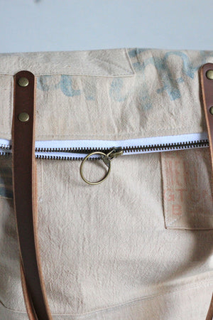 The Rambler Tote / 1940's era Patched Farm Feedsack