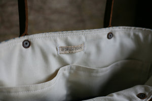 1930's era Ticking Fabric Carryall - SOLD