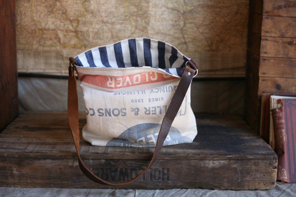 1940's era Feedsack Side Bag - SOLD