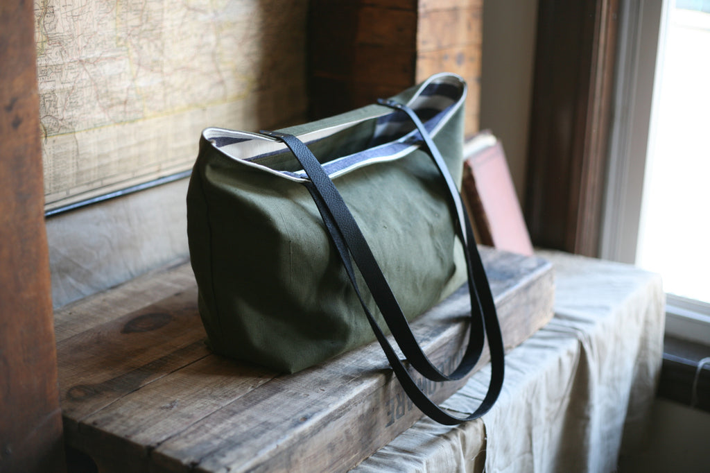 WWII era Military Canvas Tote Bag - SOLD