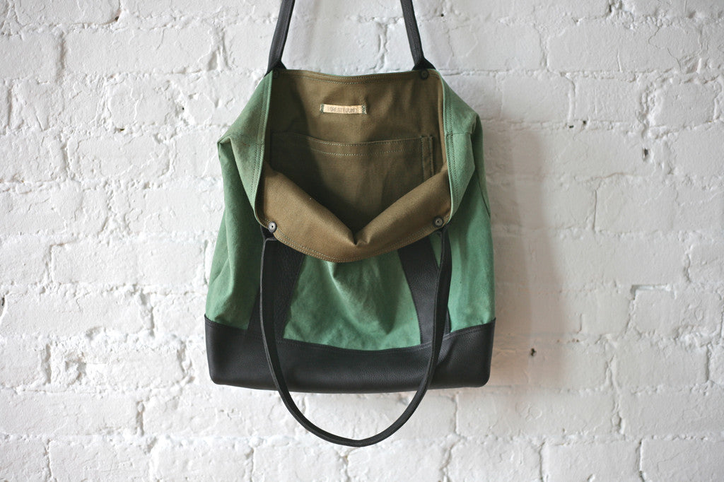 1950's era Canvas and Leather Carryall - SOLD