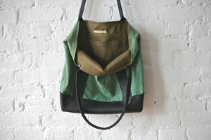 1950's era Canvas and Leather Carryall - SOLD