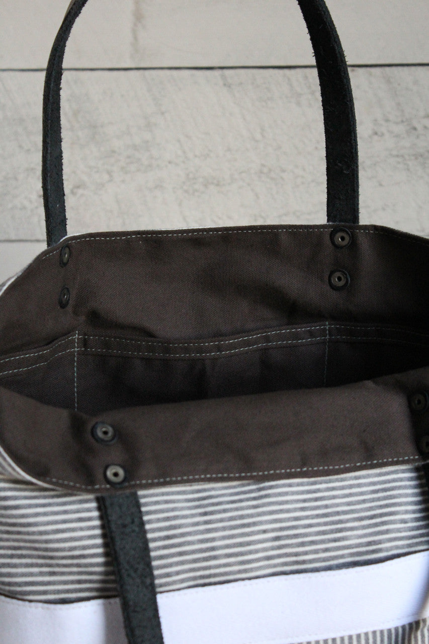 1950's era Striped Cotton Tote Bag