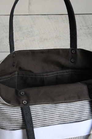 1950's era Striped Cotton Tote Bag