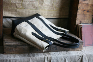 WWII era Canvas and Leather Carryall - SOLD