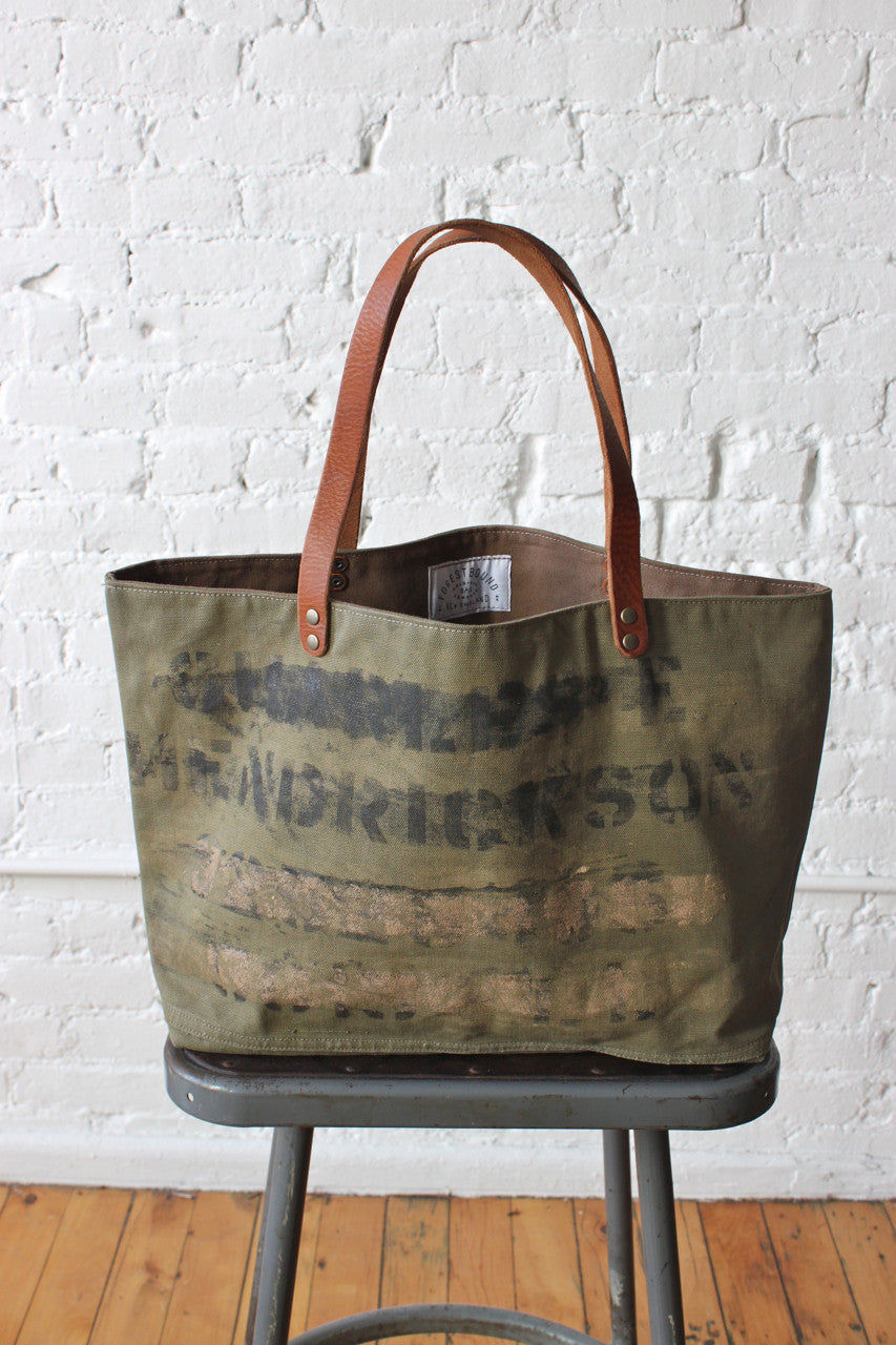 WWII era Military Canvas Tote Bag