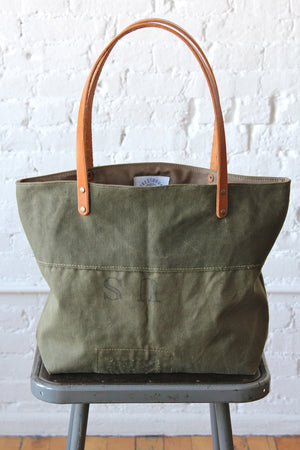 WWII era Two Tone US Military Canvas Tote Bag