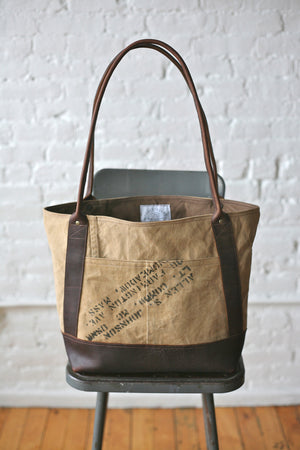 WWII era Military Canvas & Leather Carryall