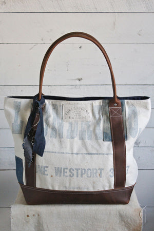 1940's era Canvas and Denim Carryall