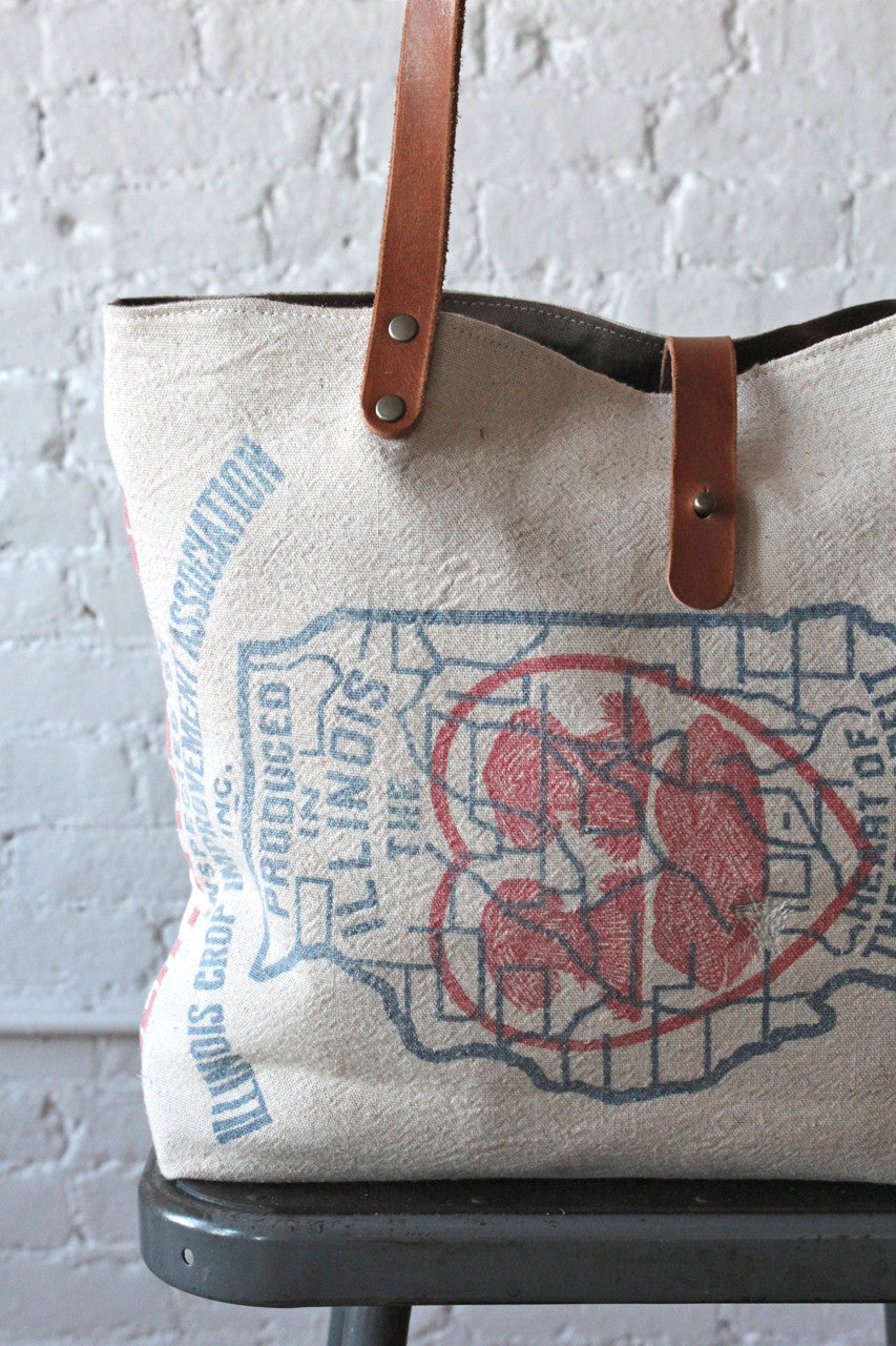 1940's era Illinois State Seed Bag Carryall