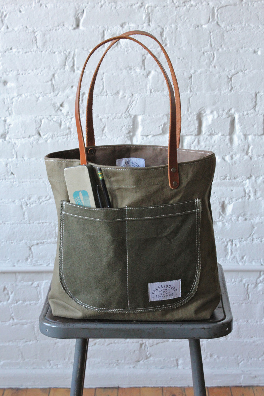 WWII era Military Canvas Pocket Tote Bag