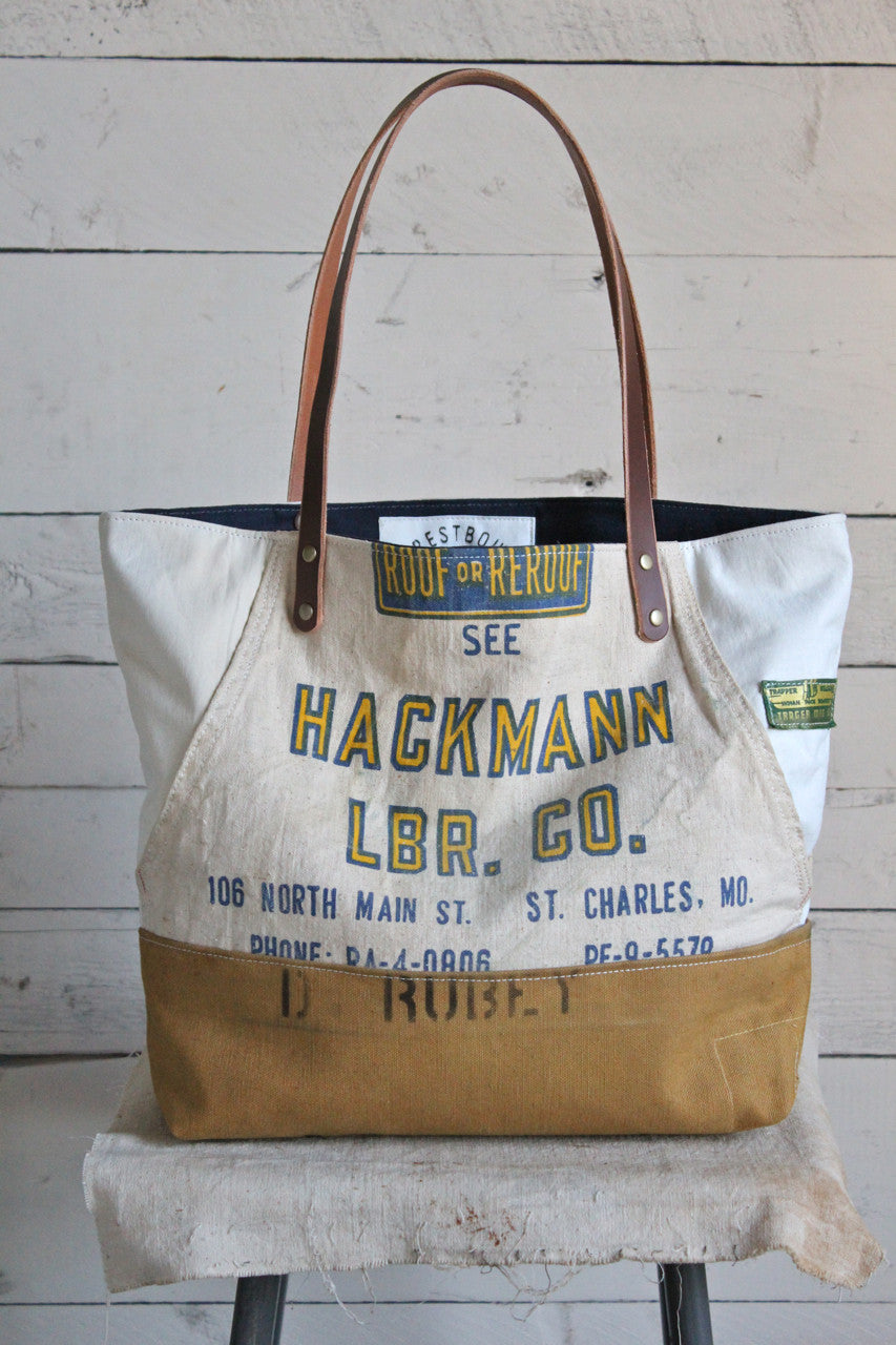 WWII era Canvas & Lumber Apron Carryall
