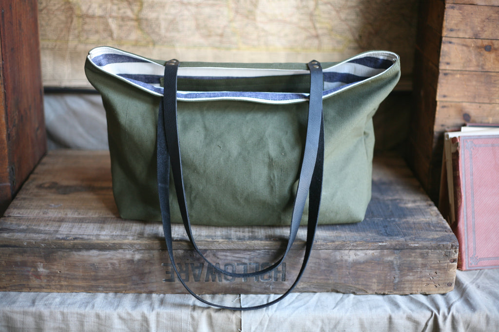 WWII era Military Canvas Tote Bag - SOLD