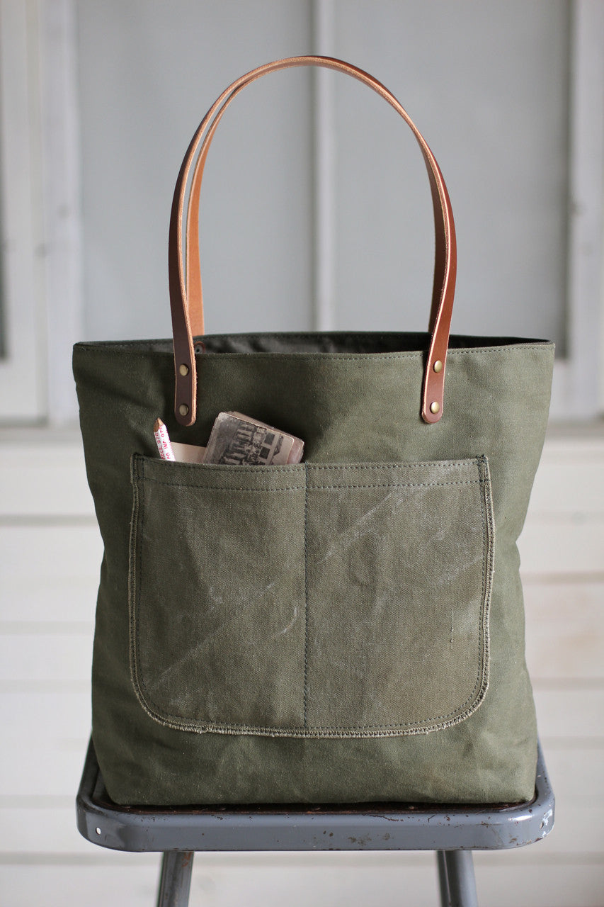 WWII era Canvas Pocket Tote Bag