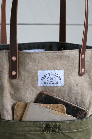 WWII era Canvas Pocket Tote Bag