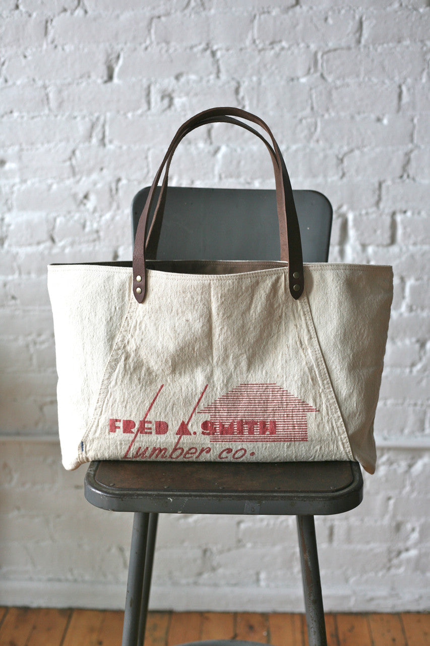 1940s era Canvas and Work Apron Tote Bag