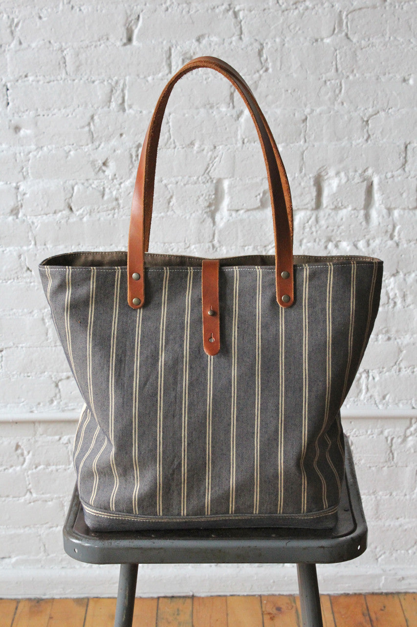 1940's era Work Apron and Ticking Fabric Carryall