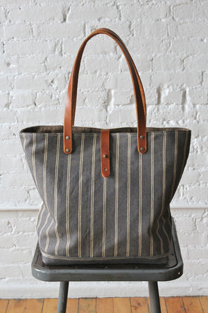 1940's era Work Apron and Ticking Fabric Carryall