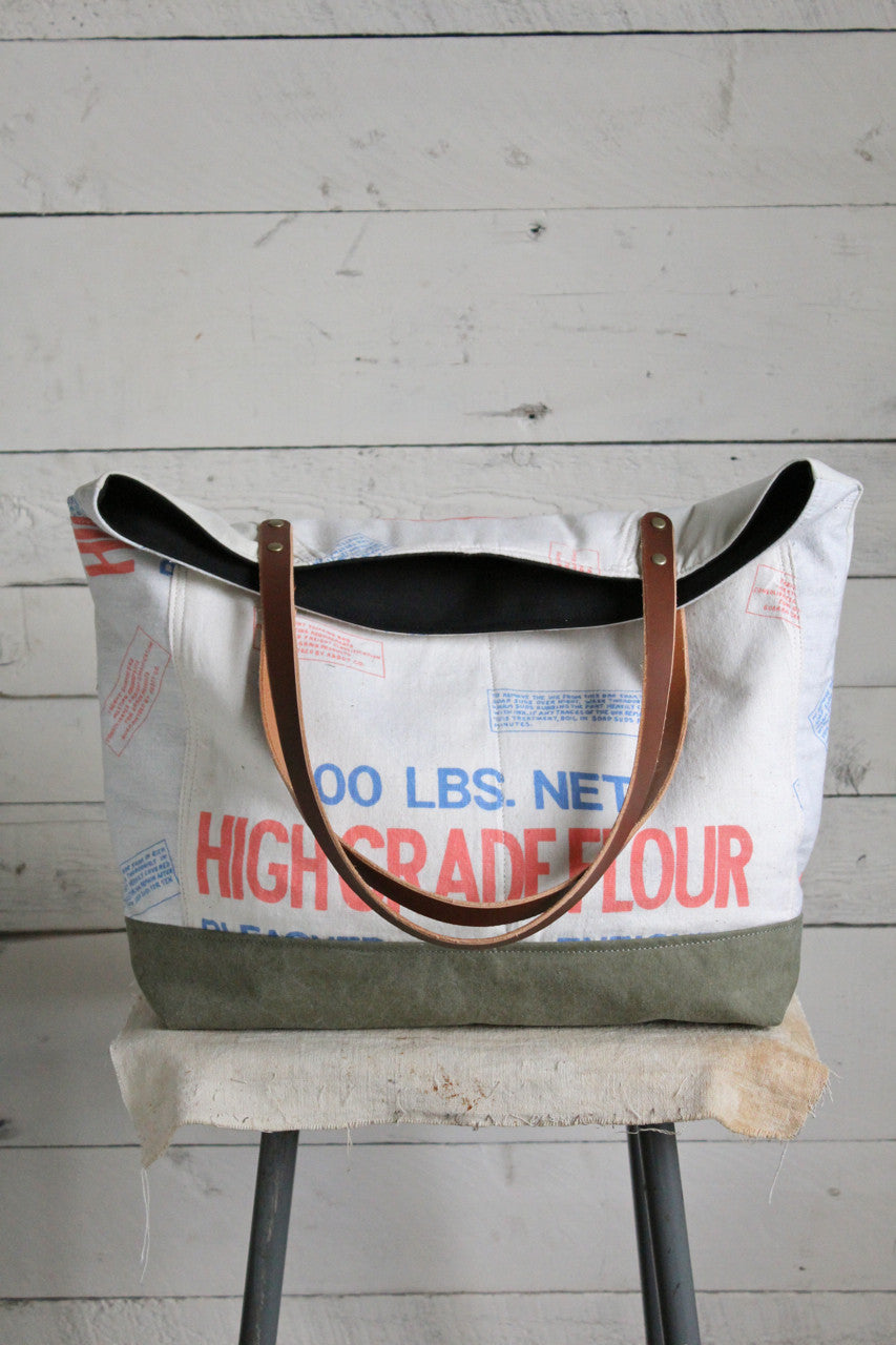 1950's era Flour Sack Apron Tote Bag