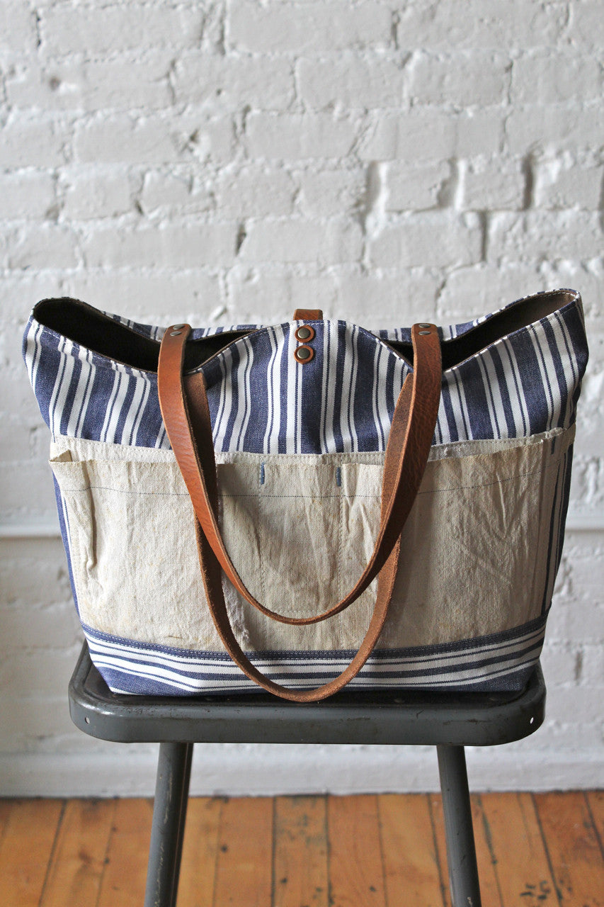 Liberty Stripe Cotton & Work Apron Tote Bag