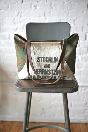 WWII era Camo & Work Apron Tote Bag