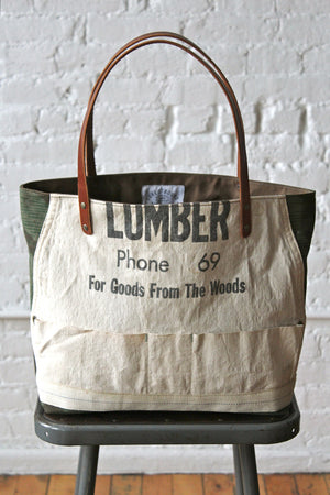 WWII era Camo & Lumber Apron Tote Bag