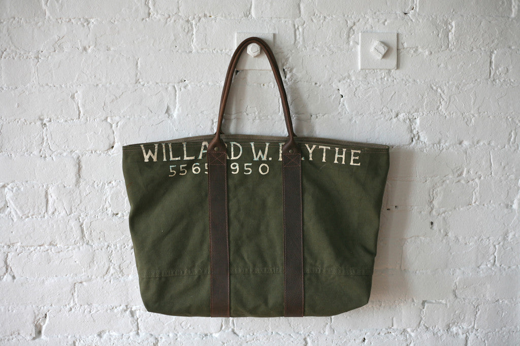 WWII era Canvas & Leather Carryall - SOLD