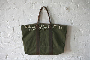 WWII era Canvas & Leather Carryall - SOLD
