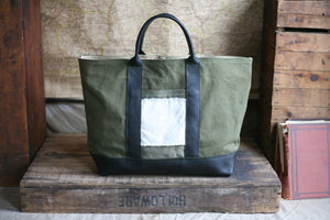 WWII era Canvas and Leather Carryall - SOLD