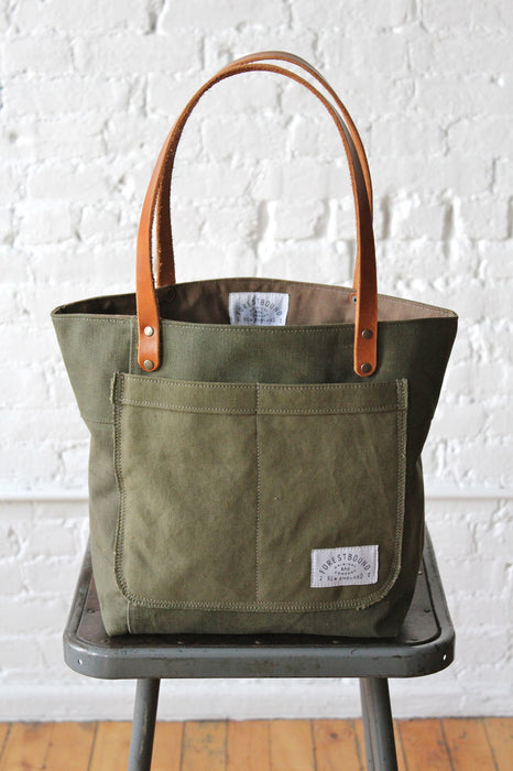 WWII era Military Canvas Pocket Tote Bag