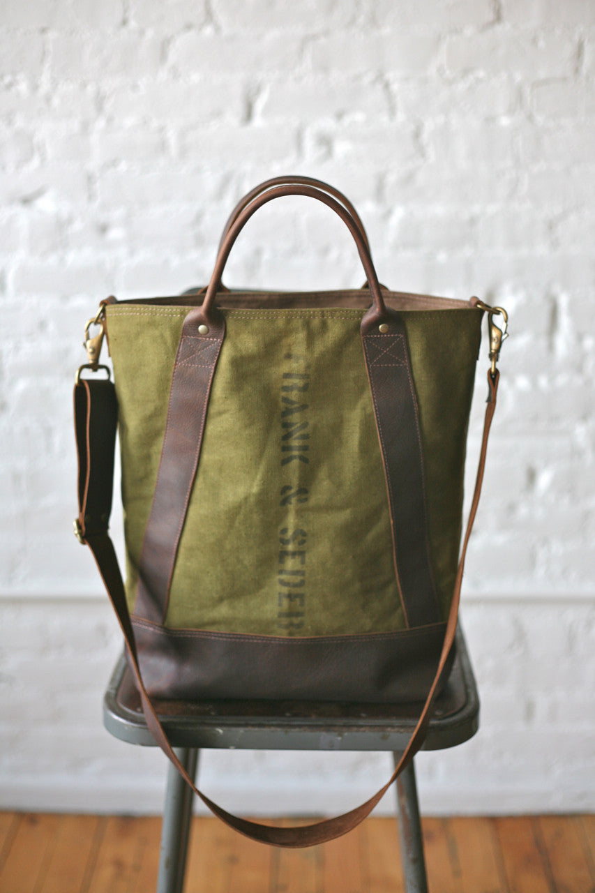 1940s era Canvas & Leather Carryall