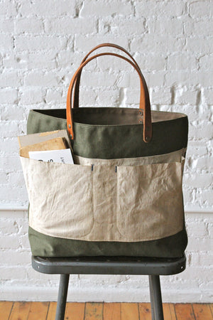 WWII era Canvas and Work Apron Tote Bag