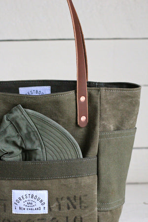 WWII era Canvas Pocket Tote