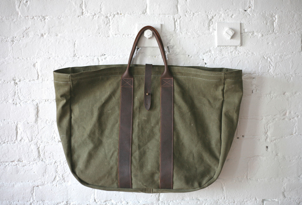 WWII era Canvas & Leather Carryall - SOLD