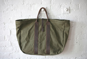 WWII era Canvas & Leather Carryall - SOLD