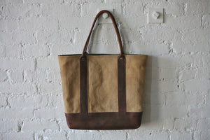 WWII era Canvas & Leather Carryall