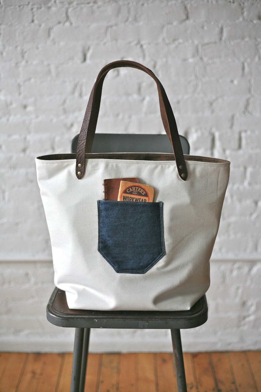 WWII era Cotton & Denim Tote Bag