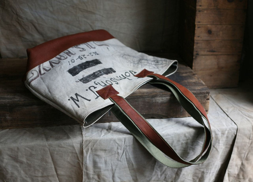 WWII era USN Canvas and Leather Carryall - SOLD
