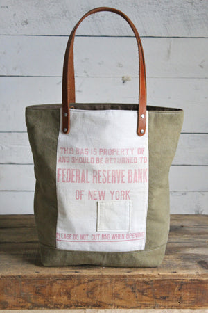 WWII era Canvas & Bank Bag Tote Bag