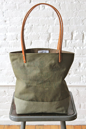 WWII era Two Tone US Military Canvas Tote Bag