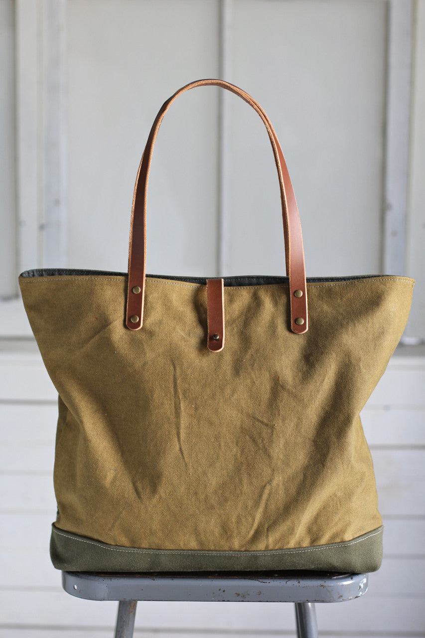 WWII era Canvas and Denim Carryall