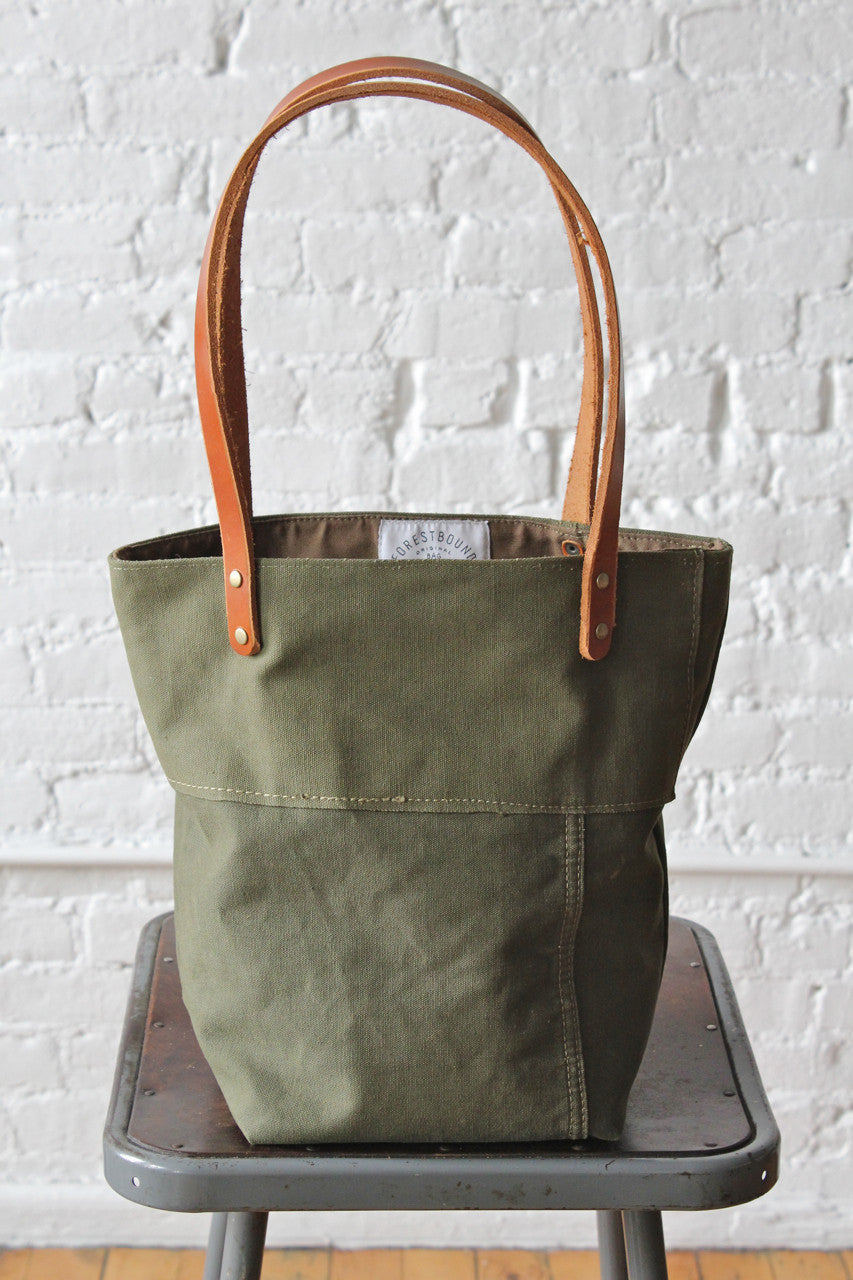 WWII era Two Tone US Military Canvas Tote Bag