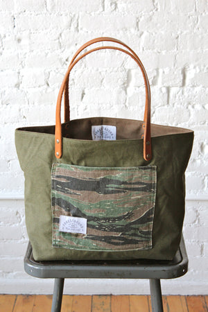 WWII era US Military Camo Pocket Tote Bag