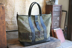 WWII era Canvas & Leather Weekend Bag - SOLD