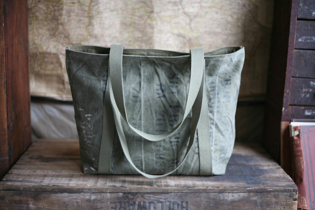WWII era Canvas and Denim Carryall - SOLD